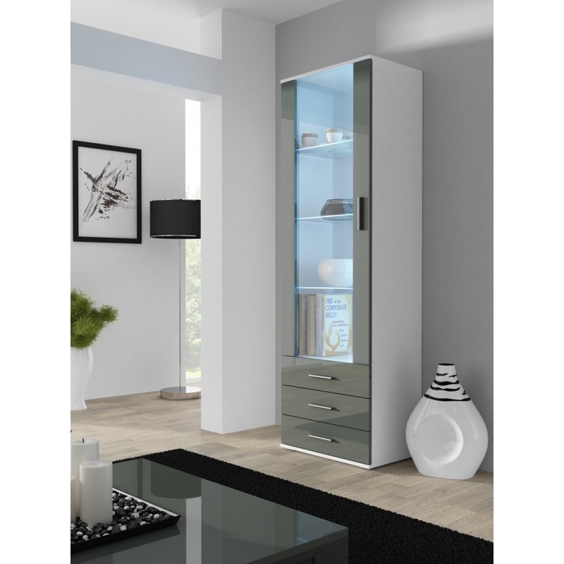 Witryna SOHO S1 biały/ szary połysk