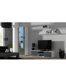Witryna SOHO S1 biały/ szary połysk