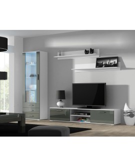 Witryna SOHO S1 biały/ szary połysk