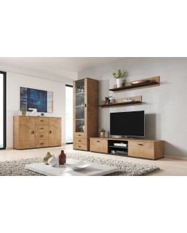 Witryna SOHO S1 dąb lefkas+ czarny