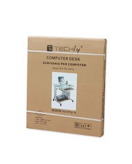 TECHLY BIURKO KOMPUTEROWE ZE SZKLANYM BLATEM I PÓŁKĄ NA KLAWIATURĘ 305687