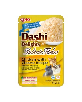INABA CAT DASHI DELIGHTS FLAKES CHICKEN CHEESE 40g