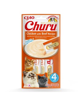 INABA CHURU kurczak/wołowina przysmak kot 4x14g