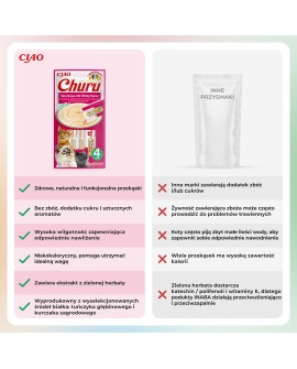 INABA CHURU tuńczyk/krewetka przysmak kot 4x14g