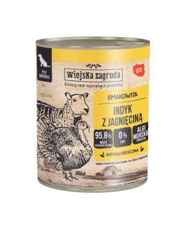 Wiejska Zagroda Indyk z jagnięciną – mokra karma dla psa - 800g