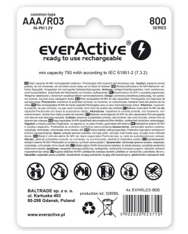 EVERACTIVE AKUMULATORKI AAA 800 MAH - 2 SZTUKI EVHRL03-800