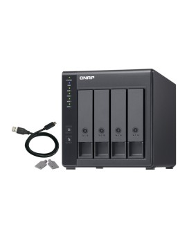 Qnap TR-004 Expansion unit ,Tower, 4x 3.5" SATA HDD, USB 3.0 type-C hardware RAID external enclosure (USB-C to USB-A cable
