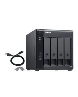 Qnap TR-004 Expansion unit ,Tower, 4x 3.5" SATA HDD, USB 3.0 type-C hardware RAID external enclosure (USB-C to USB-A cable