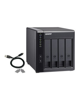Qnap TR-004 Expansion unit ,Tower, 4x 3.5" SATA HDD, USB 3.0 type-C hardware RAID external enclosure (USB-C to USB-A cable