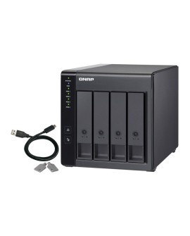 Qnap TR-004 Expansion unit ,Tower, 4x 3.5" SATA HDD, USB 3.0 type-C hardware RAID external enclosure (USB-C to USB-A cable
