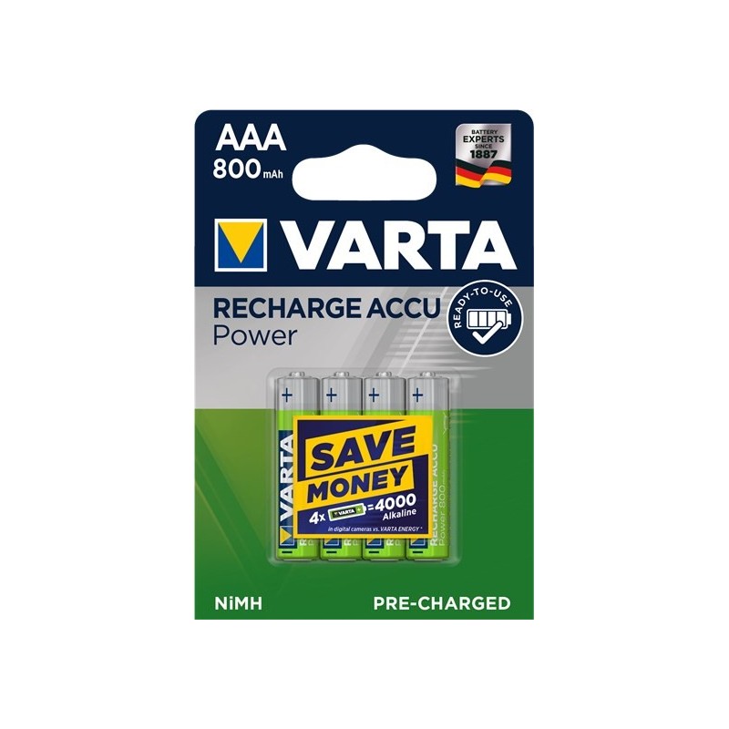 Zestaw akumulatorków AAA VARTA Ready2Use 56703101404 (800mAh Ni-MH)