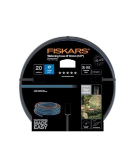 Fiskars 1027107 wąż ogrodowy 20 m Nad ziemią Niebieski, Szary