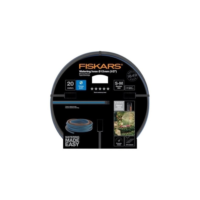 Fiskars 1027107 wąż ogrodowy 20 m Nad ziemią Niebieski, Szary