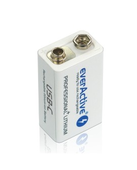 EVERACTIVE AKUMULATOREK 6F22/9V LI-ION 550 MAH Z USB TYP C EVHR22-550C