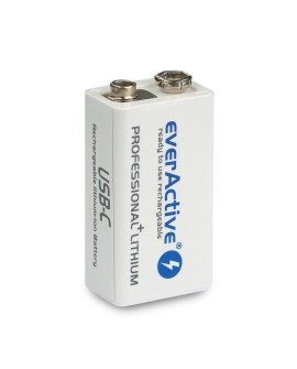 EVERACTIVE AKUMULATOREK 6F22/9V LI-ION 550 MAH Z USB TYP C EVHR22-550C