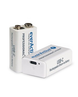 EVERACTIVE AKUMULATOREK 6F22/9V LI-ION 550 MAH Z USB TYP C EVHR22-550C