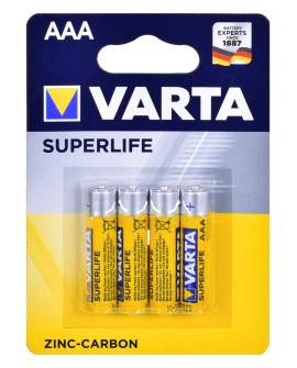Zestaw baterii cynkowo-węglowe VARTA Superlife R03 AAA (Zn-C x 4)