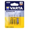 Zestaw baterii cynkowo-węglowe VARTA Superlife R03 AAA (Zn-C x 4)