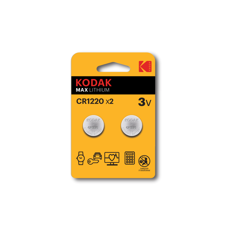 KODAK CR1220 BATERIE LITOWE MAX BLISTER X 2 SZT.