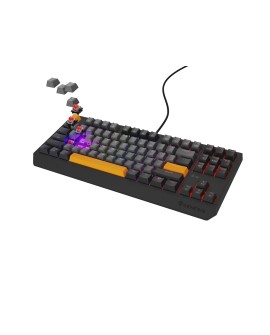 GENESIS Thor 230 TKL klawiatura Gaming USB + RF Wireless + Bluetooth QWERTY Czarny, Szary, Pomarańczowy