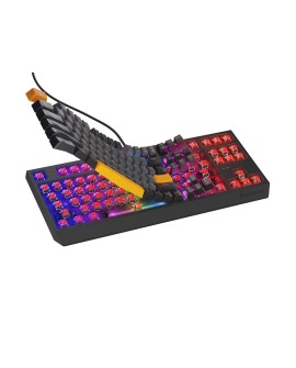 GENESIS Thor 230 TKL klawiatura Gaming USB + RF Wireless + Bluetooth QWERTY Czarny, Szary, Pomarańczowy
