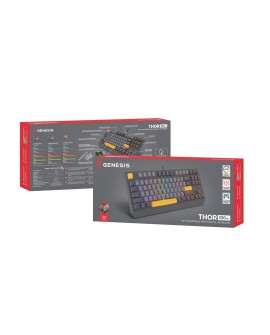 GENESIS Thor 230 TKL klawiatura Gaming USB + RF Wireless + Bluetooth QWERTY Czarny, Szary, Pomarańczowy