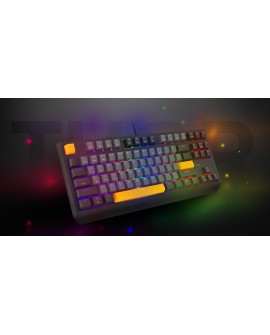 GENESIS Thor 230 TKL klawiatura Gaming USB + RF Wireless + Bluetooth QWERTY Czarny, Szary, Pomarańczowy