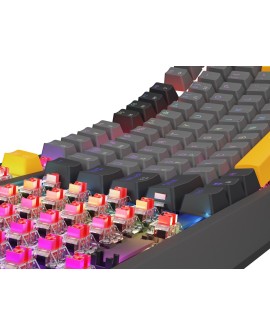 GENESIS Thor 230 TKL klawiatura Gaming USB + RF Wireless + Bluetooth QWERTY Czarny, Szary, Pomarańczowy