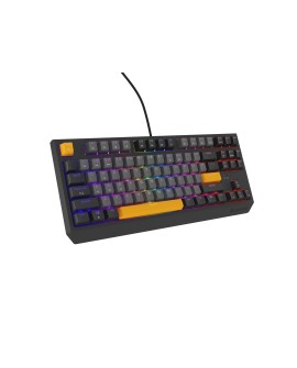 GENESIS Thor 230 TKL klawiatura Gaming USB + RF Wireless + Bluetooth QWERTY Czarny, Szary, Pomarańczowy