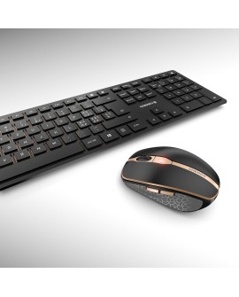 CHERRY DW 9100 SLIM klawiatura Dołączona myszka Uniwersalne RF Wireless + Bluetooth QWERTZ Swiss Czarny