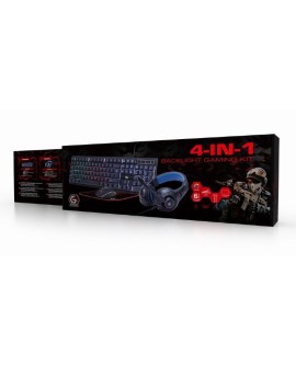 Gembird GGS-UMGL4-02 klawiatura Dołączona myszka USB QWERTY US English Czarny