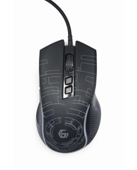 GEMBIRD GAMINGOWA MYSZ Z PODŚWIETLENIEM RGB USB, CZARNA