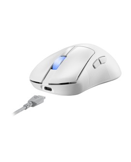 ASUS ROG Keris II Ace Wireless AimPoint White myszka Gaming Po prawej stronie RF Wireless + Bluetooth + USB Type-A Optyczny