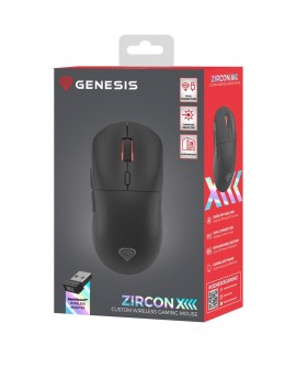 GENESIS Zircon XIII myszka Gaming Oburęczny RF Wireless + USB Type-C Optyczny 26000 DPI