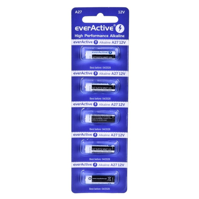 EVERACTIVE BATERIE ALKALICZNE 27A 12V, BLISTER 5 SZT. 27A5BL