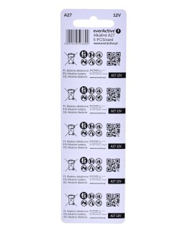 EVERACTIVE BATERIE ALKALICZNE 27A 12V, BLISTER 5 SZT. 27A5BL