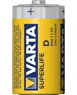 Zestaw baterii cynkowo-węglowe VARTA Superlife R20 D (Zn-C x 2)