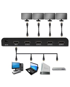 QOLTEC ROZDZIELACZ SPLITTER 4XHDMI 4KX2K | 3.4GB/S