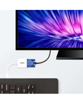 ATEN VC920-AT adapter kablowy Mini DisplayPort VGA (D-Sub) Biały