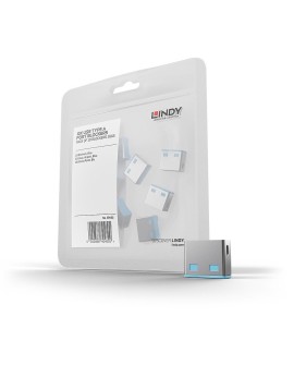Lindy 40462 bloker portów Blokada portu USB Typu-A Niebieski Kopolimer akrylonitrylo-butadieno-styrenowy (ABS) 10 szt.