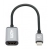 Manhattan 153706 adapter kablowy 0,15 m USB Type-C HDMI Czarny, Srebrny