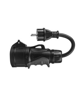 Green Cell Przejściówka Adapter Siłowy Czerwony CEE 16A 400V 5P do Gniazda Schuko 230V