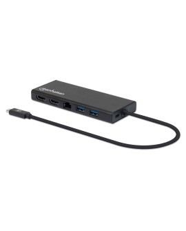 Manhattan 152747 stacja dokująca USB Type-C Czarny