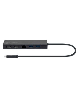 Manhattan 152747 stacja dokująca USB Type-C Czarny
