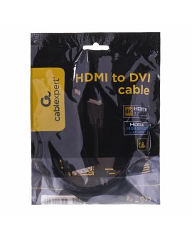 Kabel GEMBIRD CC-HDMI-DVI-6 (HDMI M - DVI-D M 1,8m kolor czarny)
