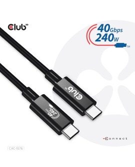 CLUB3D CAC-1576 kabel USB USB4 Gen 3x2 1 m USB C Czarny