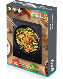 Gorenje ICY2000SP płyta kuchenna Czarny Blat 28 cm Płyta indukcyjna strefowa 1 stref(y)