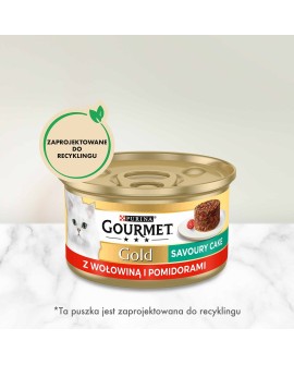 Gourmet Gold Savoury Cake wołowina z pomidorami - mokra karma dla kota - 85 g