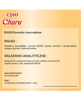 INABA CHURU kurczak przysmak kot 4x14g