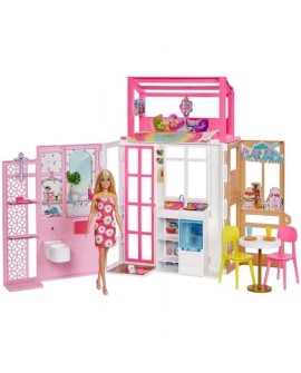 Barbie Kompaktowy domek + Lalka HCD48